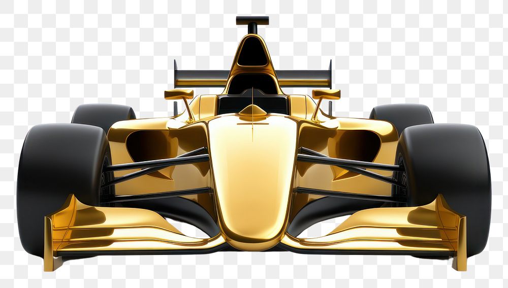 PNG Simple racing car vehicle gold white background.
