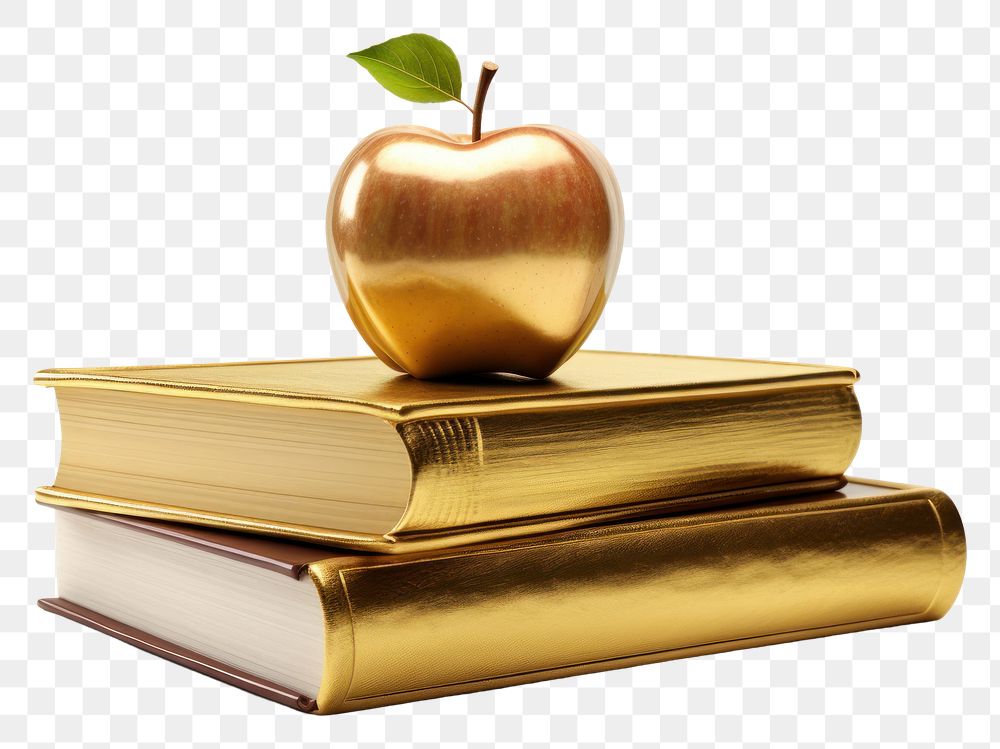 PNG Stack of books with apple publication fruit plant.