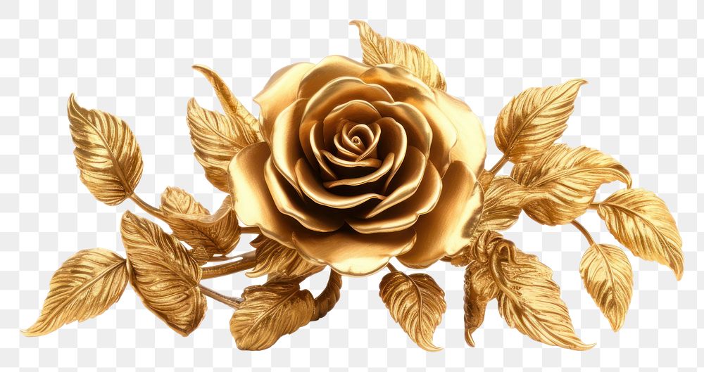 PNG Rose bouquet jewelry brooch gold.
