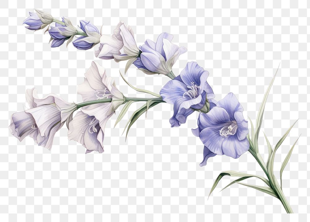 PNG Botanical illustration larkspur flower blossom plant
