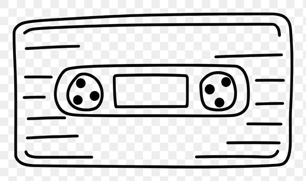 PNG Cassette tape sketch line electronics.