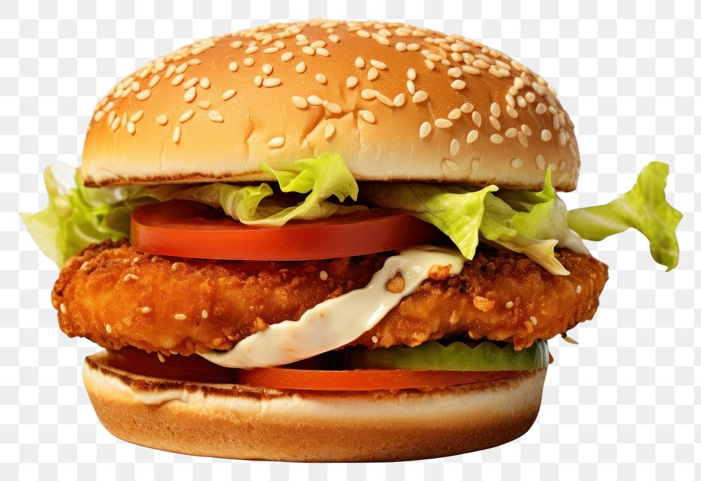 PNG Chicken Burger burger food hamburger.