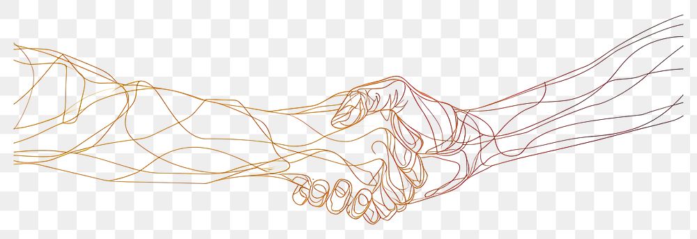PNG  Continuous line drawing holding hands abstract sketch art.
