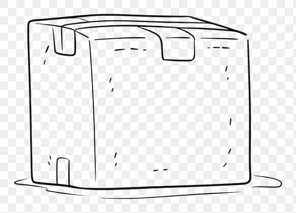 PNG Delivery box sketch drawing line.