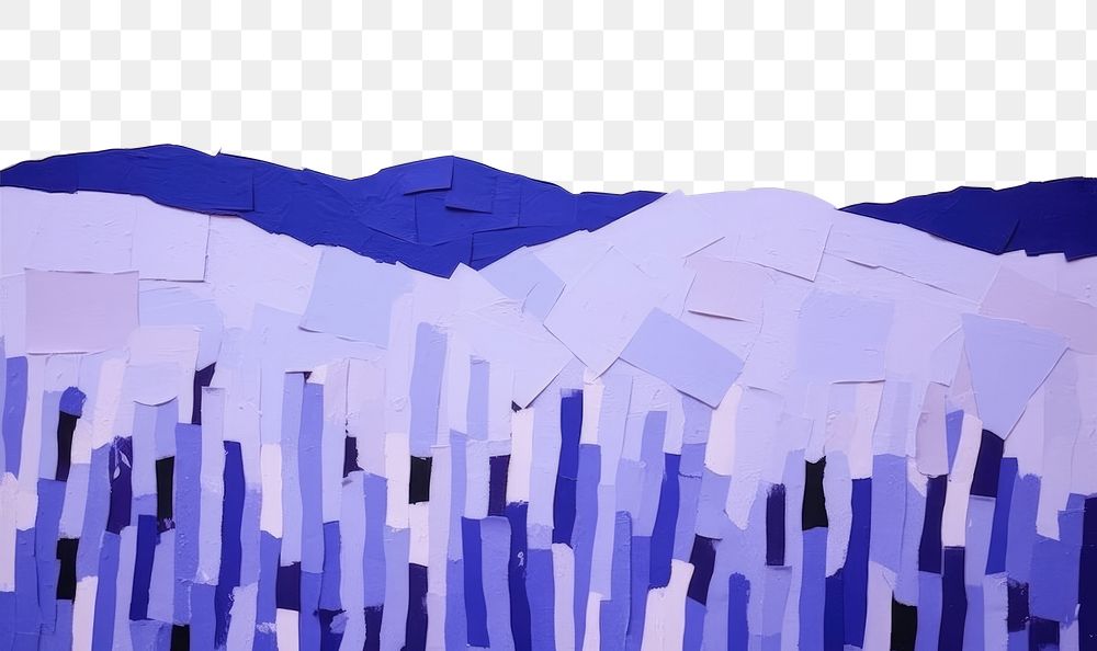 PNG Abstract blue lavender field ripped paper art painting backgrounds.