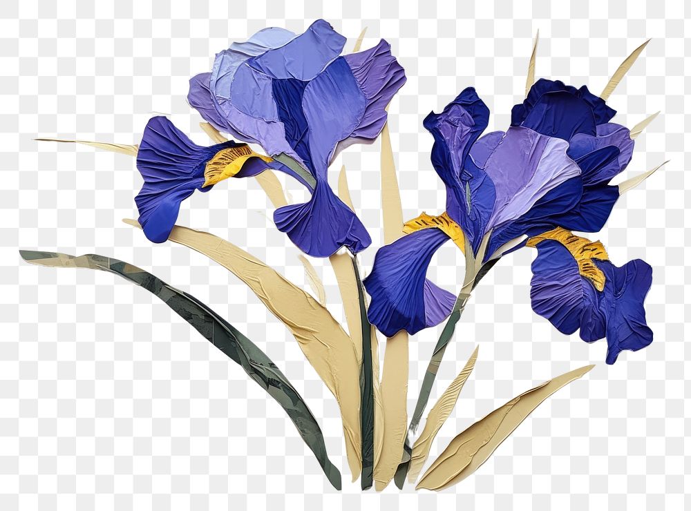 PNG Abstract iris ripped paper flower purple petal.