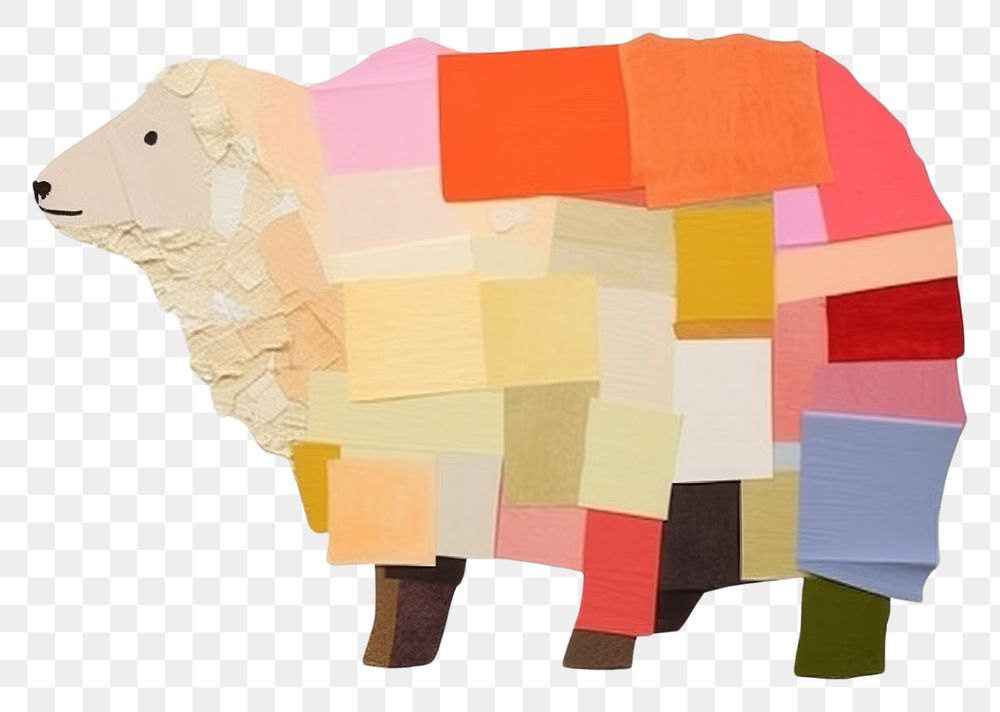 PNG Abstract sheep ripped paper art mammal animal.