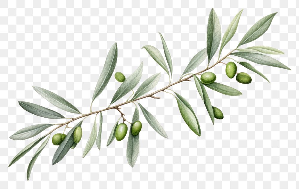 PNG Olive branch frame plant herbs leaf.