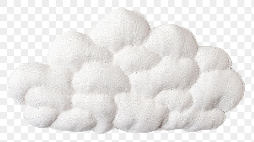 PNG  Cloud in embroidery style white wildlife cushion.