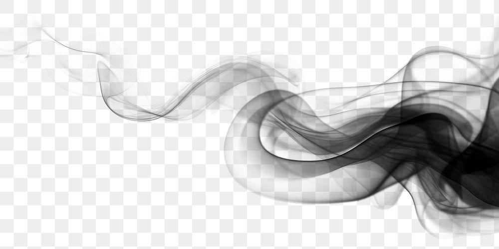 PNG Smoke abstract swirl black.