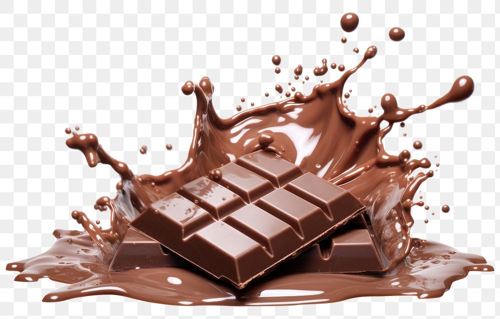 PNG  Choccolate bar with milk splash chocolate dessert food