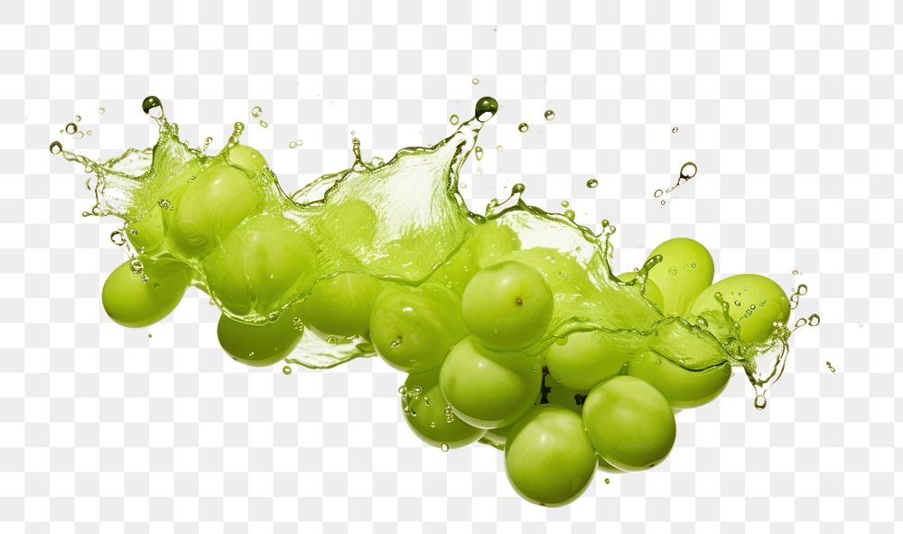 PNG  Green grapes with splash fruit food refreshment.