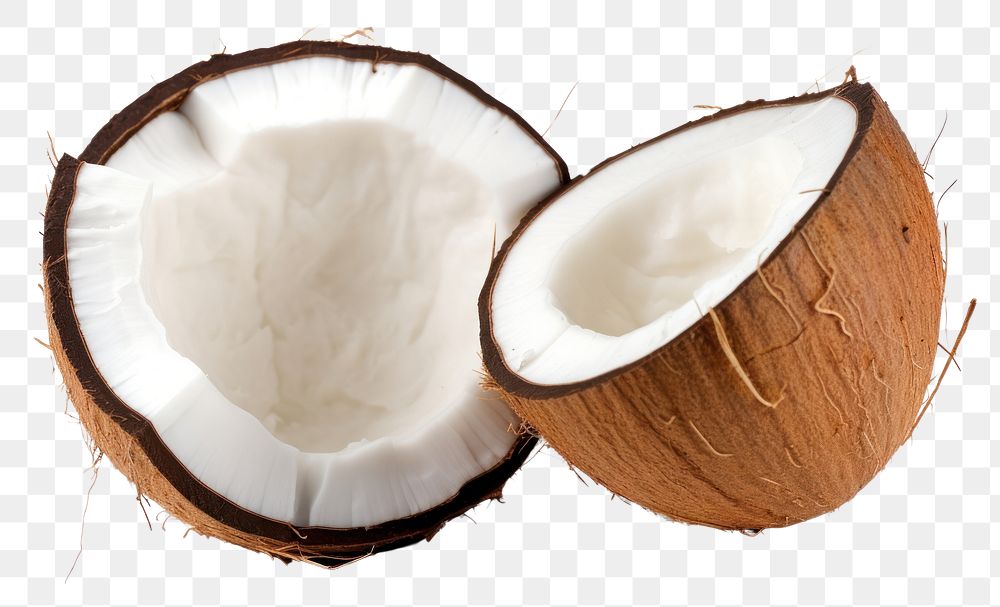 PNG Ripe coconut plant food white background.