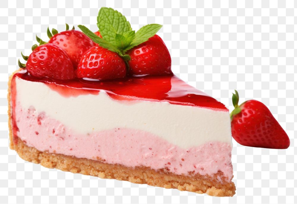 PNG Strawberry cheesecake dessert fruit cream.