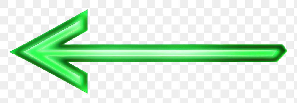 PNG  Green arrow neon symbol shape. 