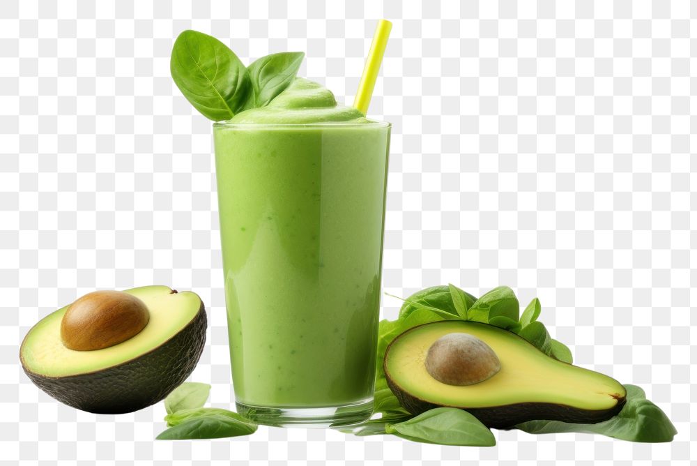 PNG Avocado smoothie spinach drink.