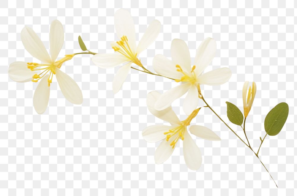PNG  Real Pressed a Jasmine flowers petal plant white.
