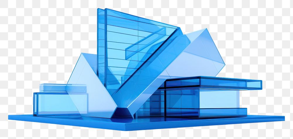 PNG  Blue building architecture white background futuristic.