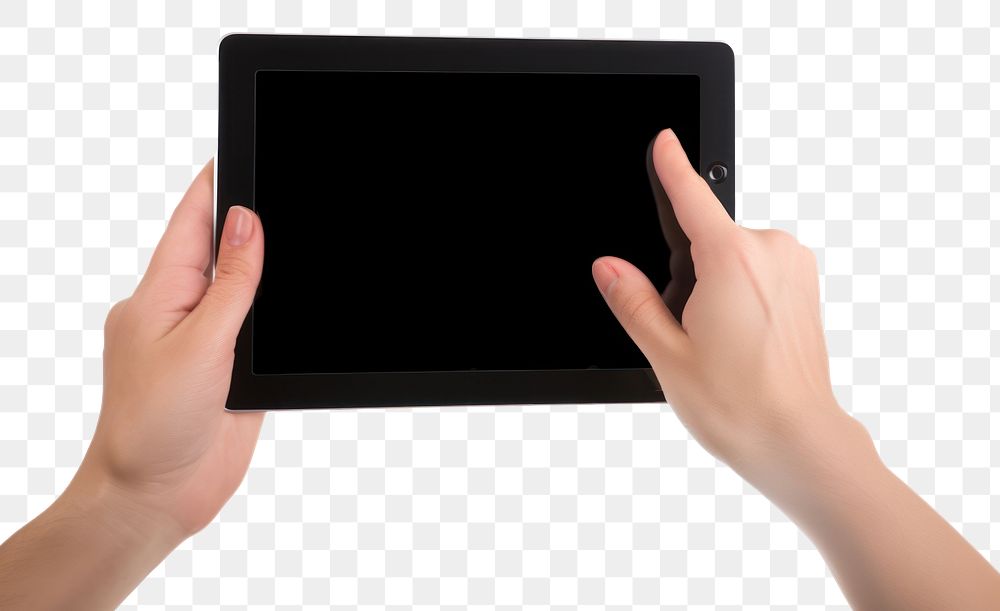 PNG  Tablet computer holding hand. AI generated Image by rawpixel.