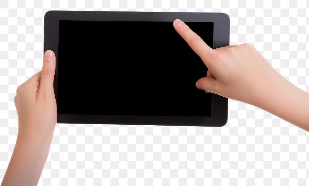 PNG  Tablet computer holding hand. AI generated Image by rawpixel.