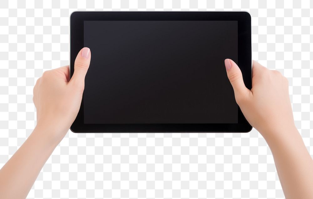 PNG  Tablet computer holding adult. AI generated Image by rawpixel.