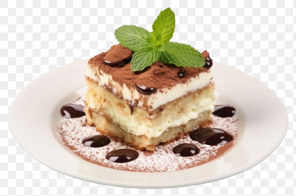 PNG Tiramisu plate cake tiramisu.