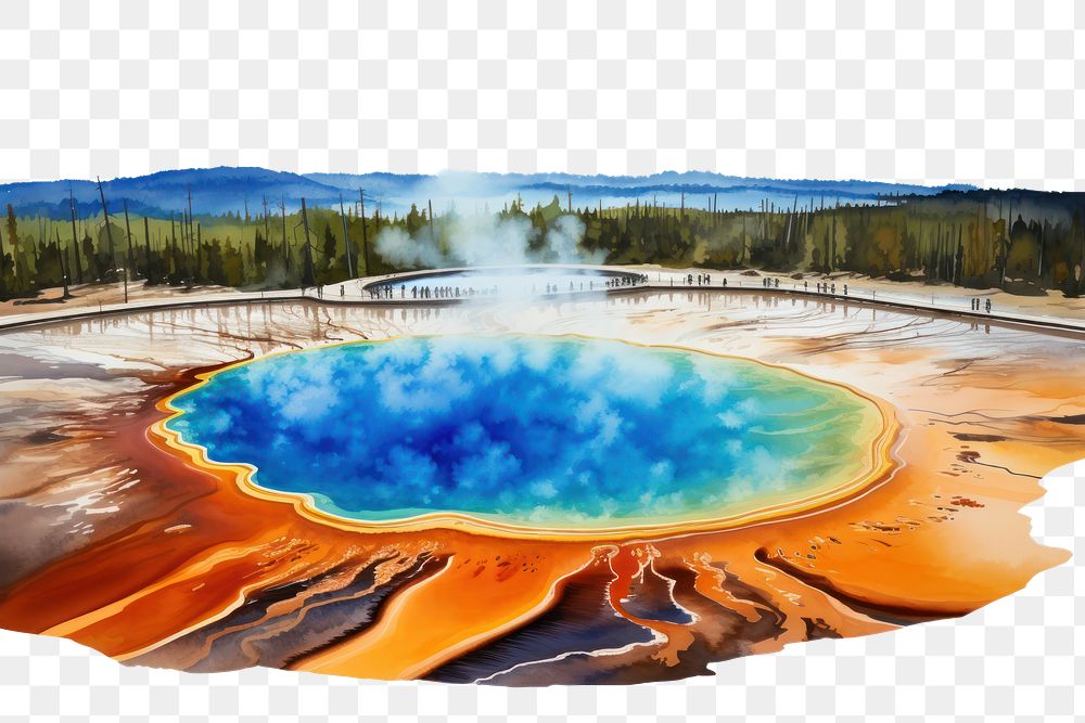 PNG  Grand Prismatic Spring yellowstone national park tranquility reflection.
