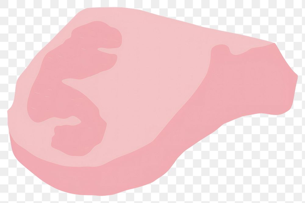 PNG Pork steak minimalist form white background cartoon drawing.