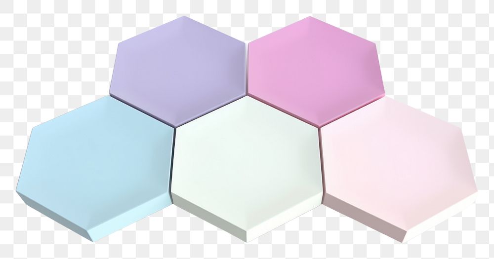 PNG 3d render icon of hexagon simplicity rectangle fragility.