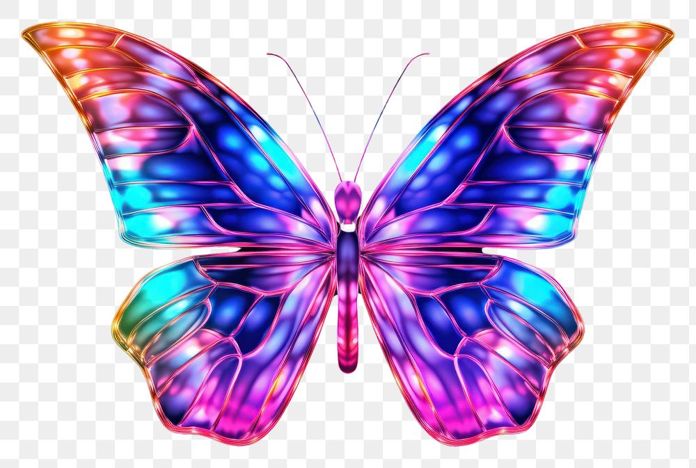 PNG  Butterfly outline iridescent animal insect purple.