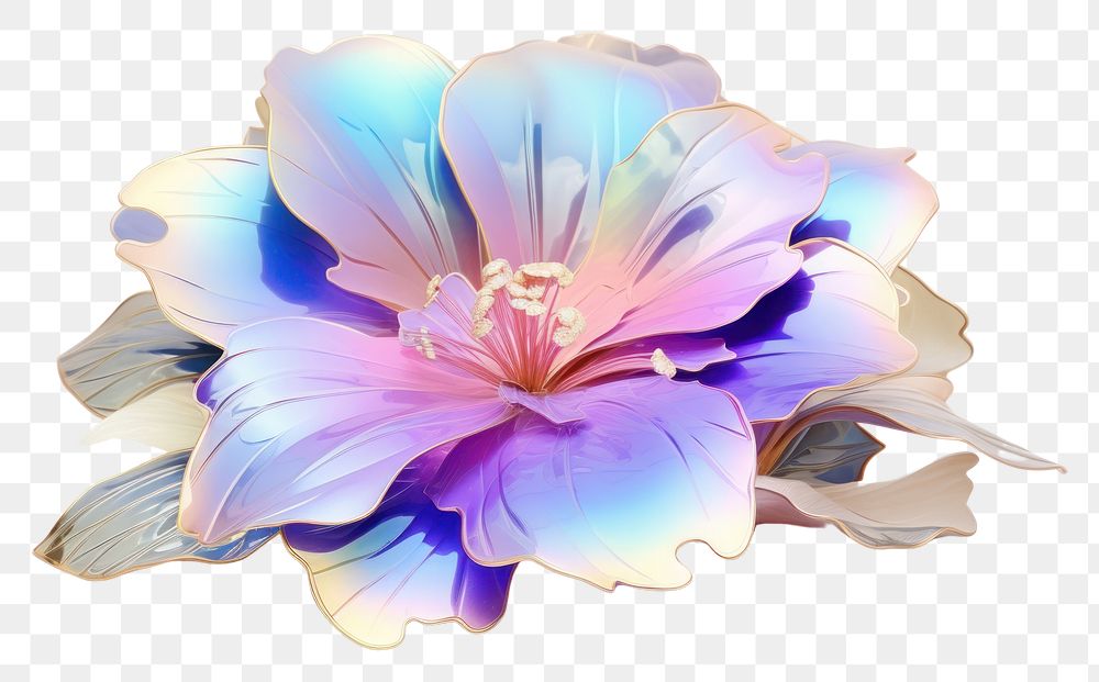 PNG  Flower iridescent blossom brooch petal.