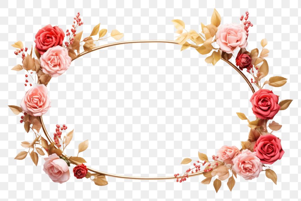 PNG  Flower rose wreath plant.