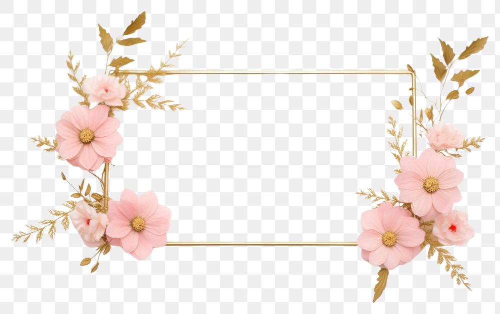 PNG Rectangle wreath flower frame.