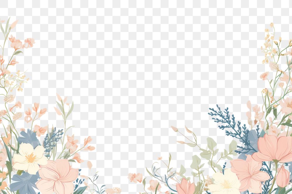 PNG Flower border frame backgrounds pattern plant.