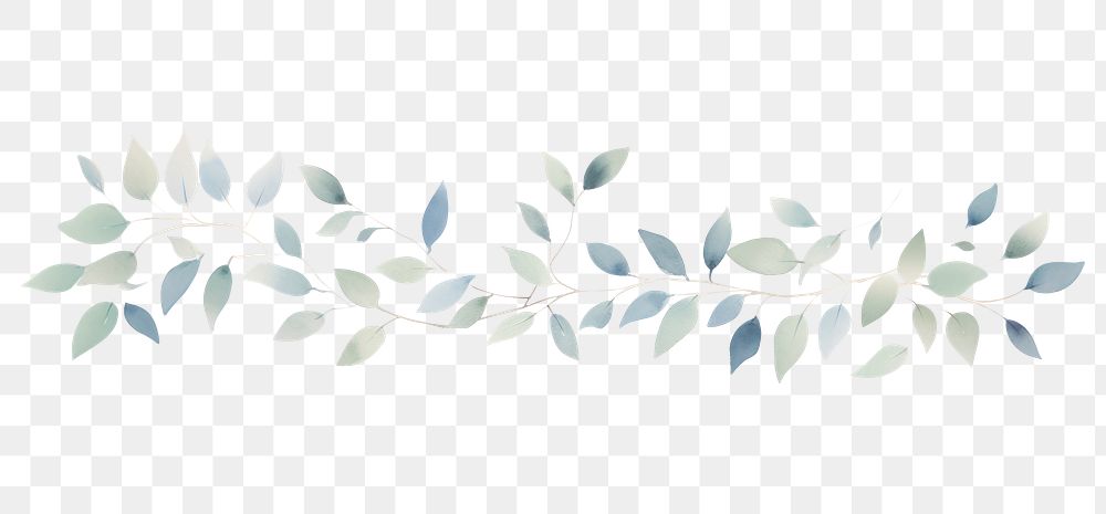 PNG Blue leaves as line watercolour illustration backgrounds pattern plant.