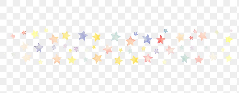 PNG Colorful stars as line watercolour illustration backgrounds confetti white background.