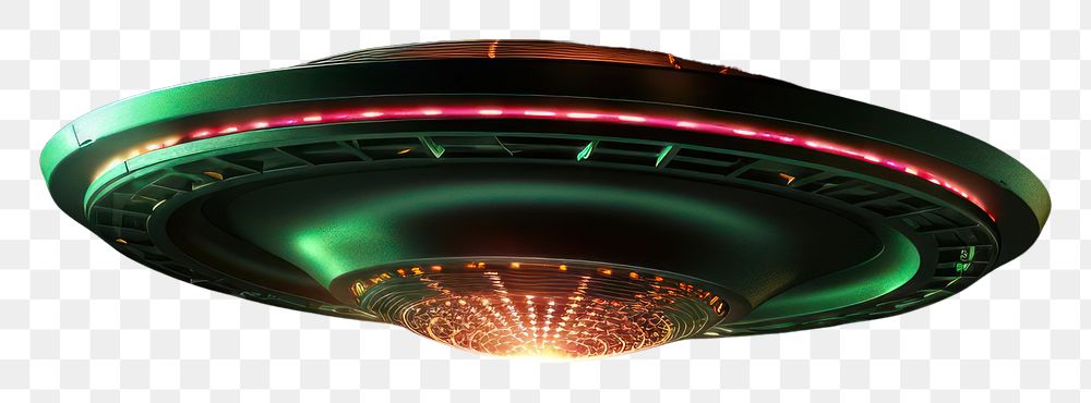 PNG Flying saucer light lighting green.
