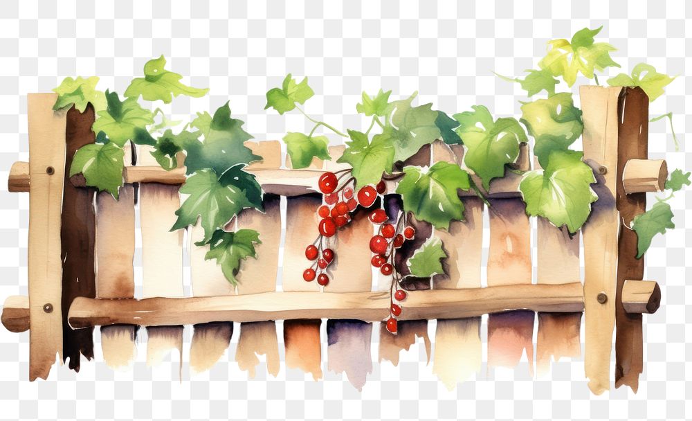 PNG Vine with fence boarder outdoors grapes plant.
