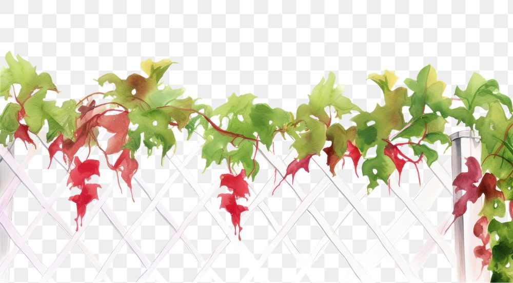 PNG Vine with house fence boarder plant leaf white background.