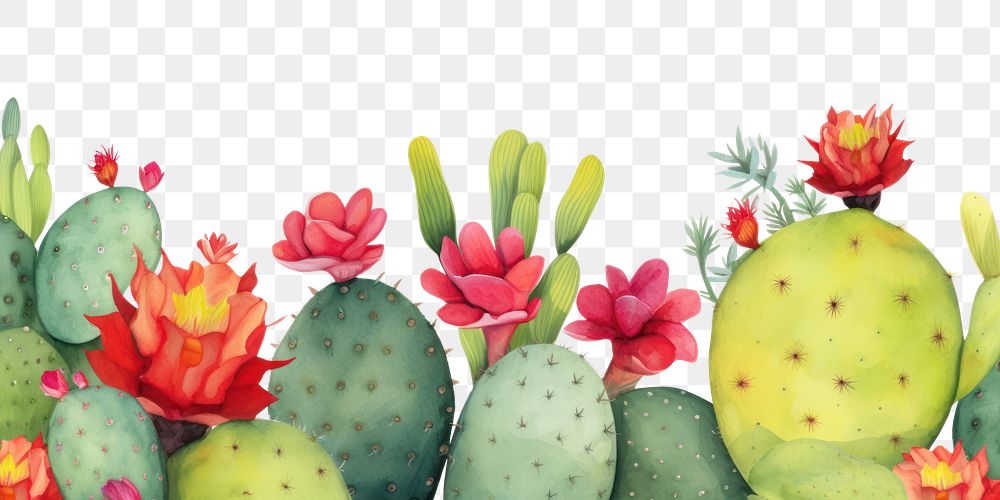 PNG Cactus boarder backgrounds plant white background.