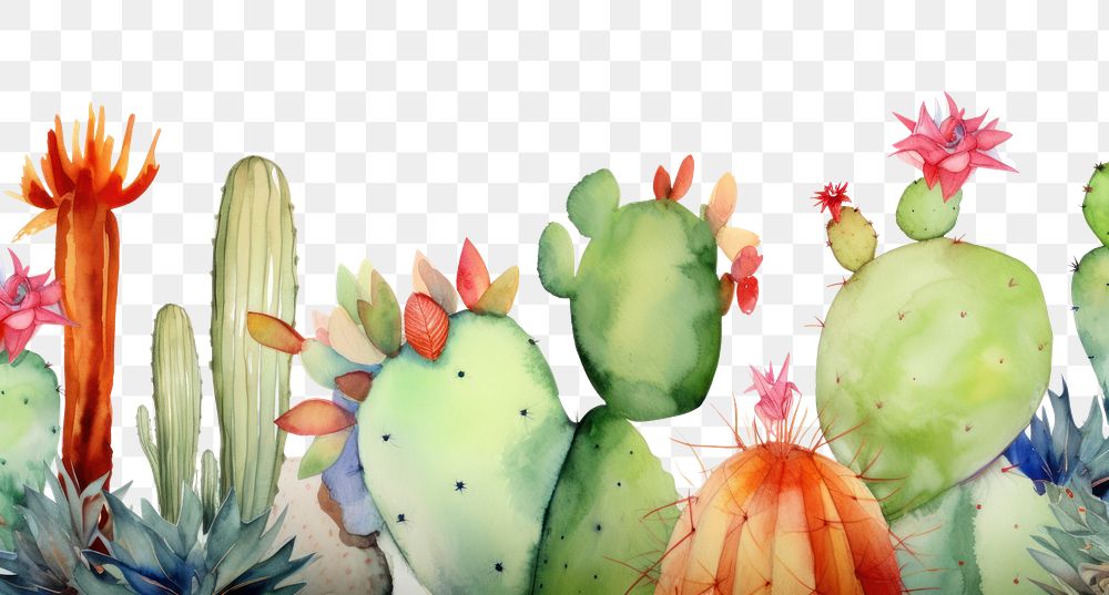 PNG Cactus boarder backgrounds plant white background.