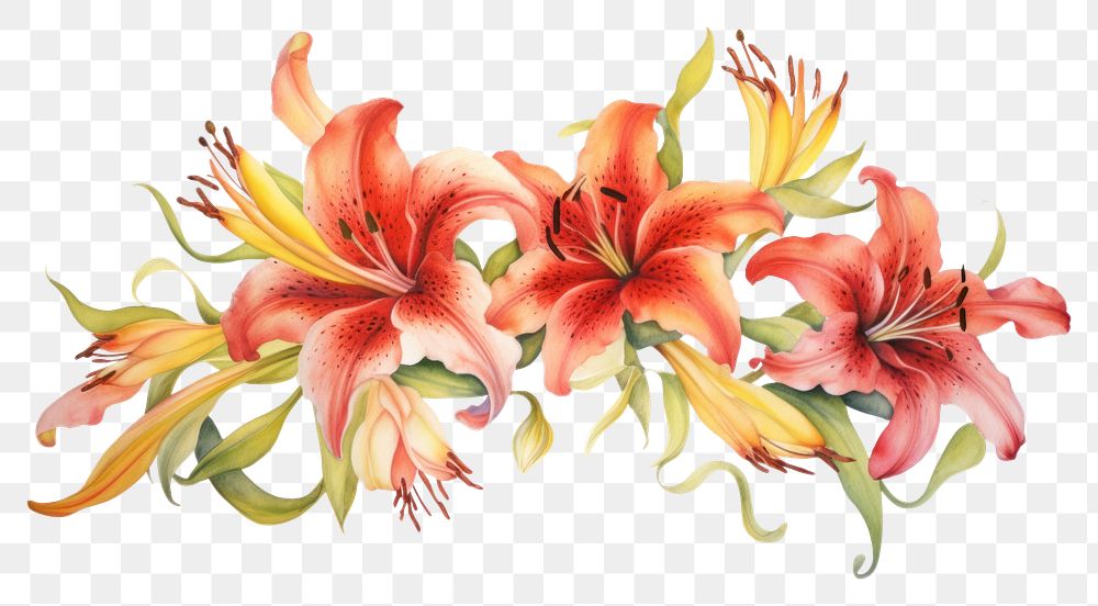 PNG Lily boarder flower plant white background.