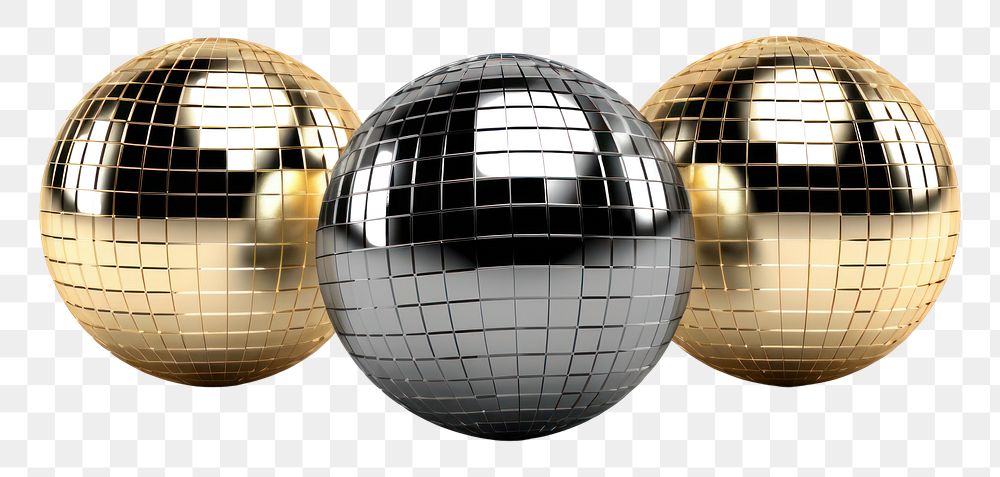 PNG Ball party disco sphere gold white background.