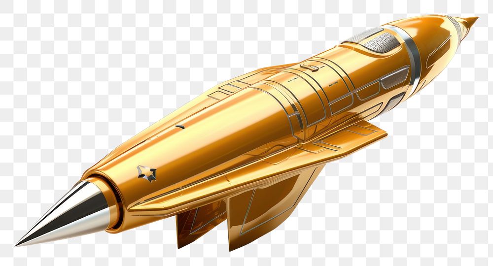 PNG Rocket gold pen white background.