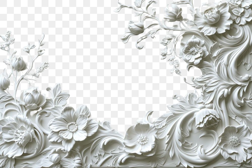 PNG Bas-relief border sculpture texture white backgrounds pattern.
