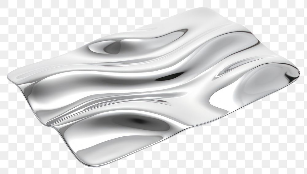 PNG Abstract chrome silver shiny.