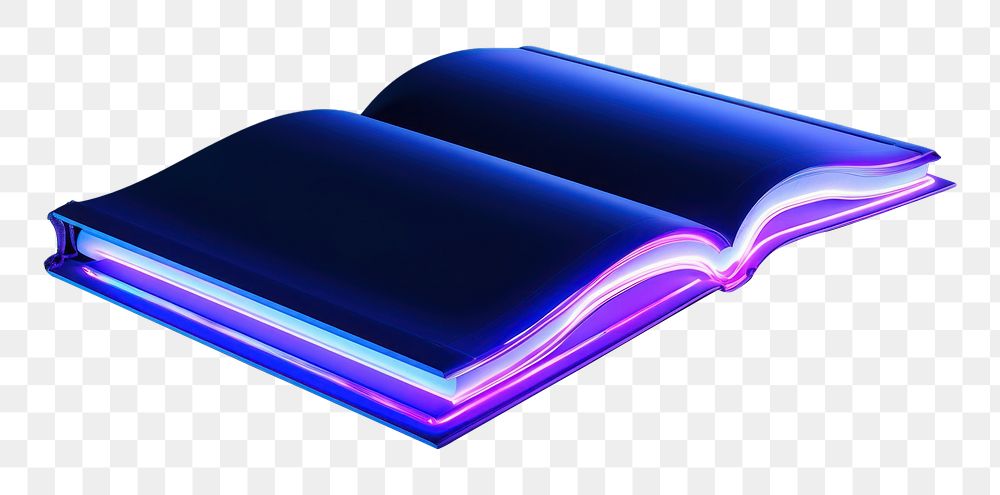 PNG Illustration book neon rim light purple blue illuminated.