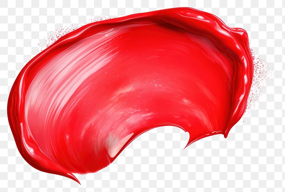 PNG Shiny red paint petal splattered cosmetics.