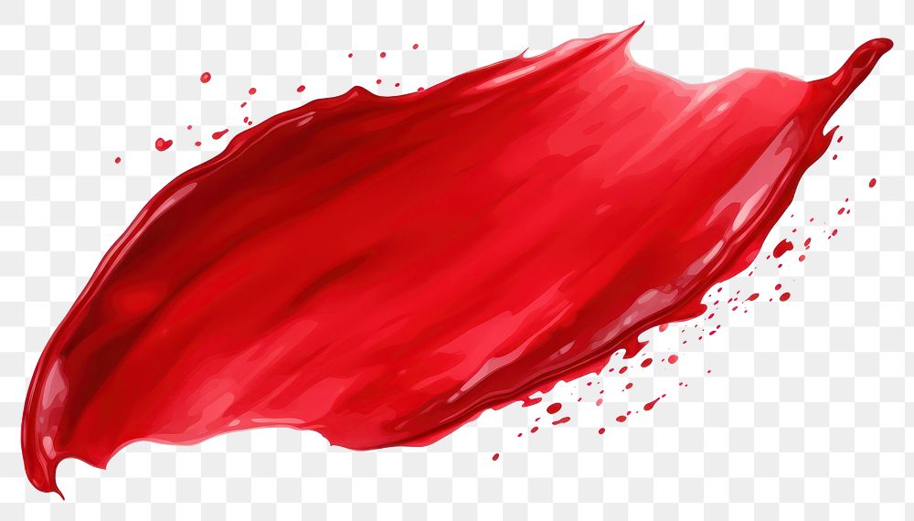 PNG Shiny red paint petal splattered abstract.