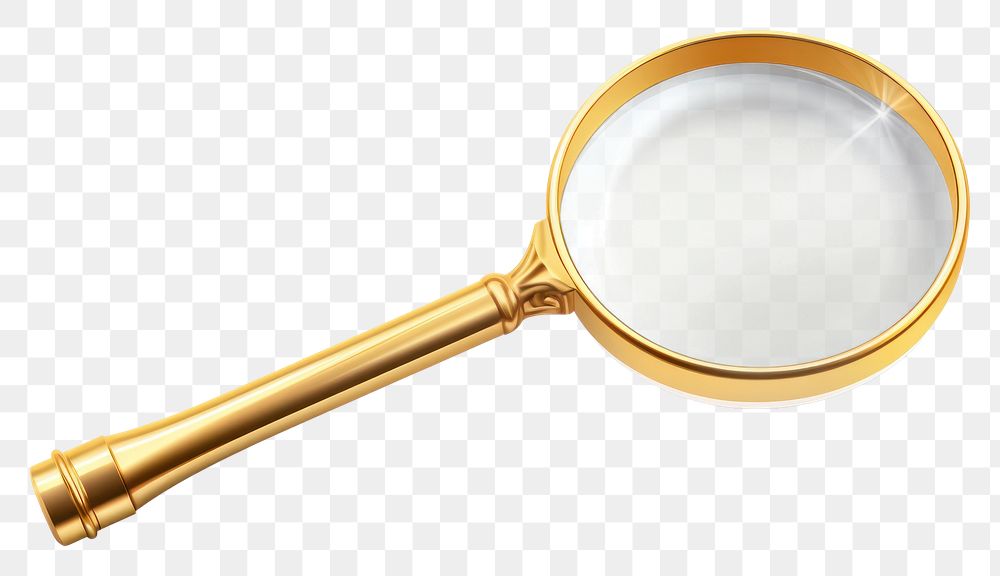 PNG Magnifying glass magnifying gold white background.